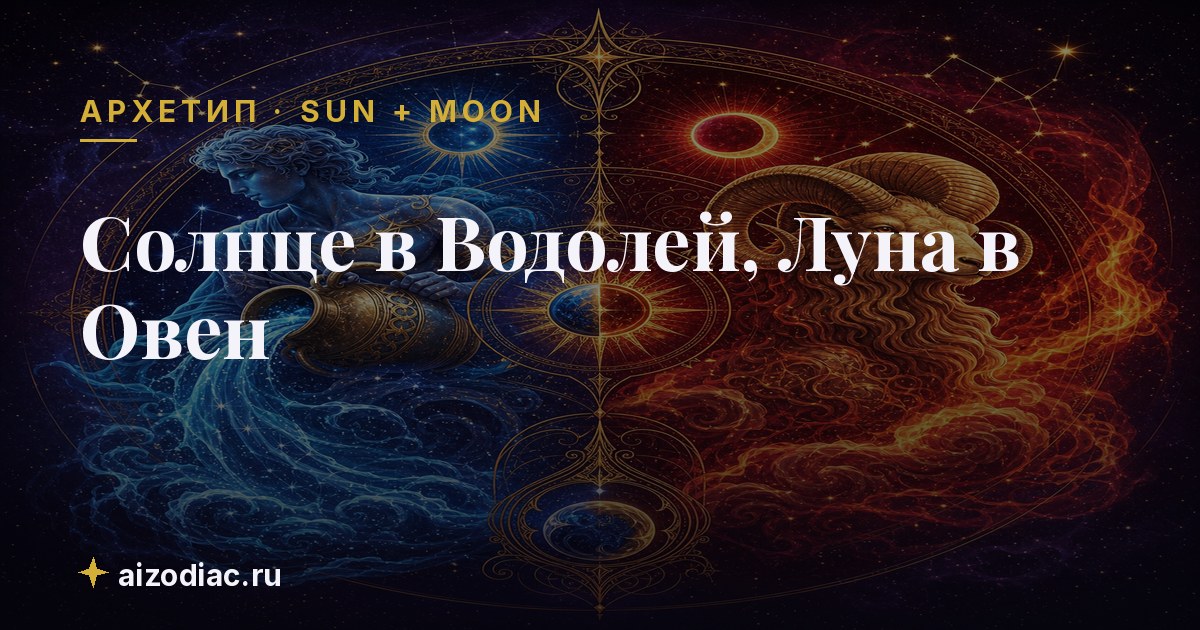 Солнце в Водолей, Луна в Овен — характер, любовь, работа