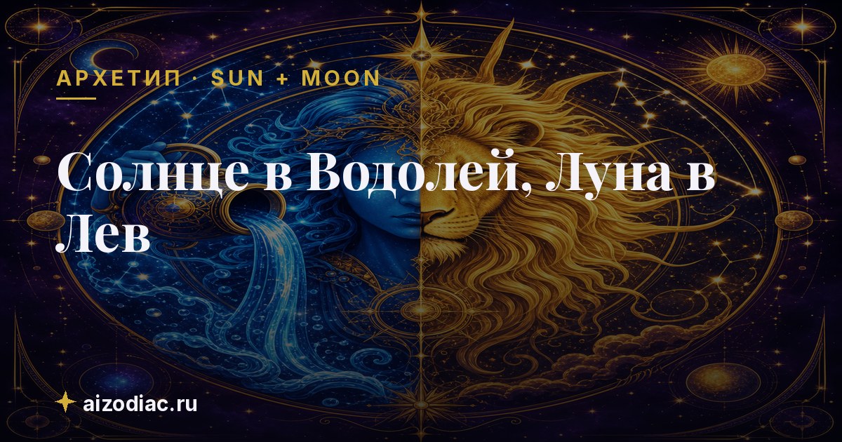 Солнце в Водолей, Луна в Лев — характер, любовь, работа