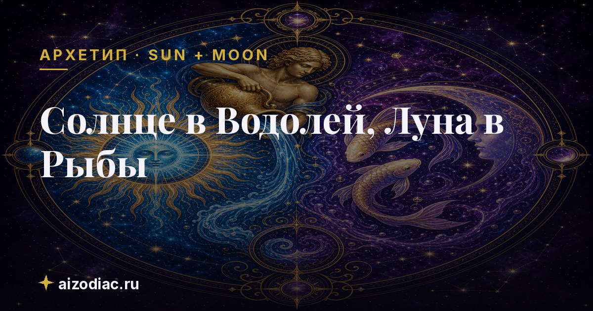 Солнце в Водолей, Луна в Рыбы — характер, любовь, работа