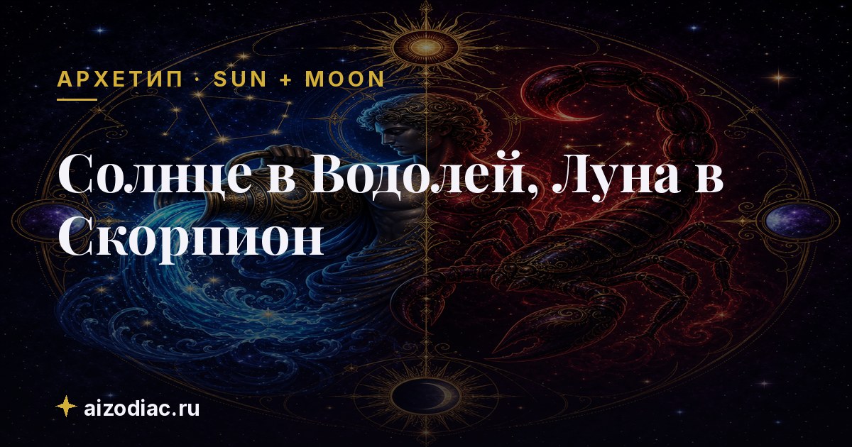 Солнце в Водолей, Луна в Скорпион — характер, любовь, работа