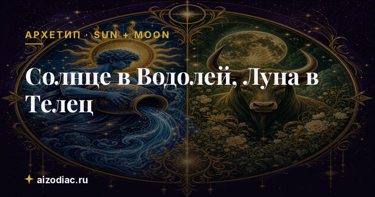 Солнце в Водолей, Луна в Телец — характер, любовь, работа