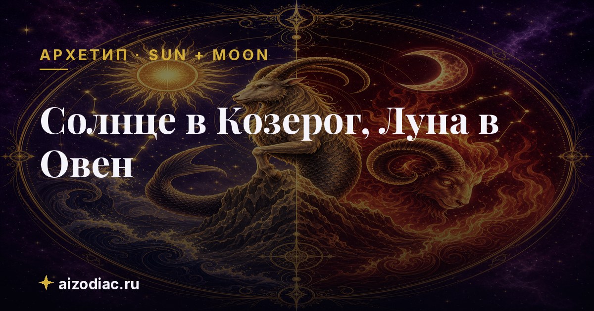 Солнце в Козерог, Луна в Овен — характер, любовь, работа