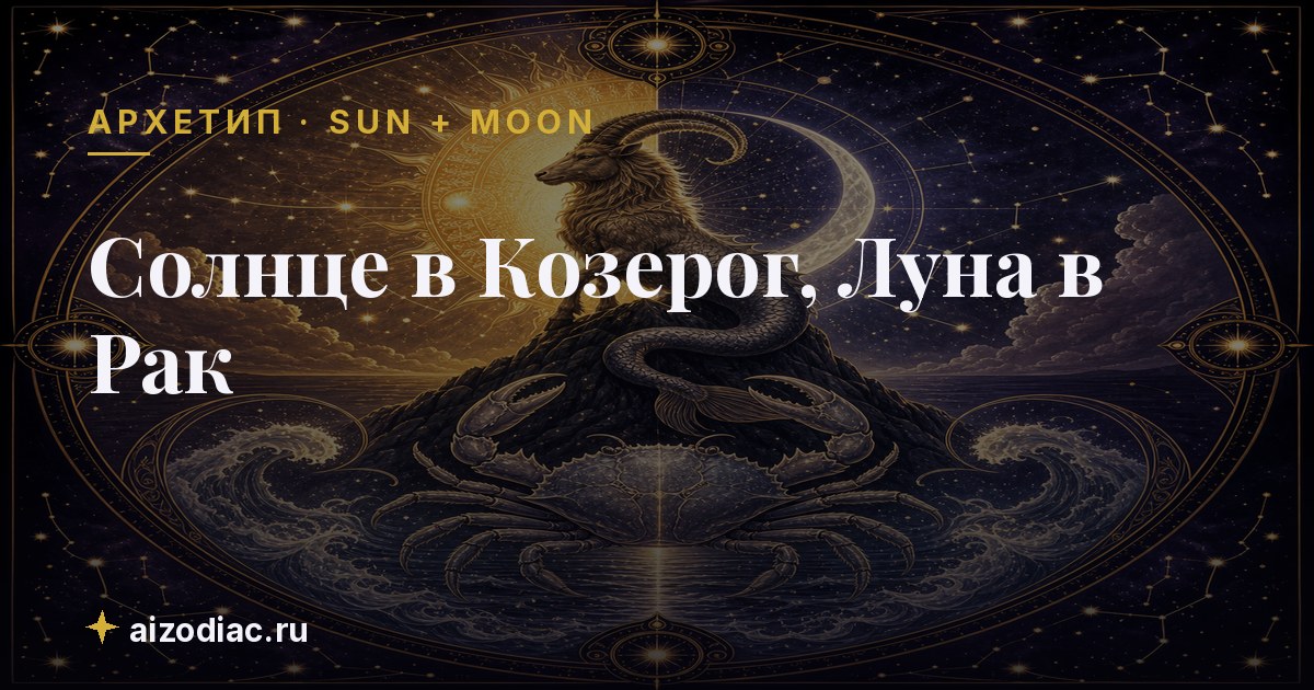 Солнце в Козерог, Луна в Рак — характер, любовь, работа