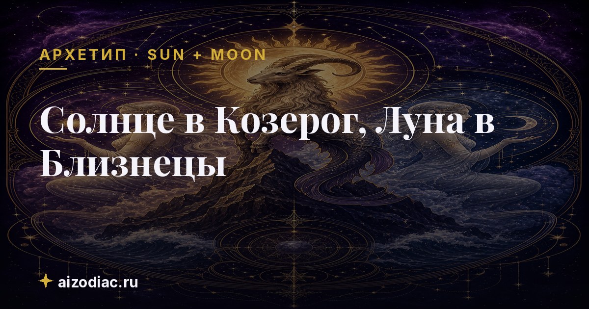 Солнце в Козерог, Луна в Близнецы — характер, любовь, работа