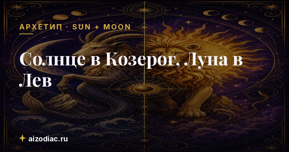 Солнце в Козерог, Луна в Лев — характер, любовь, работа
