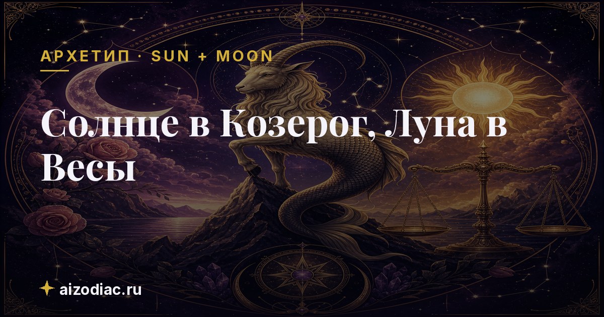 Солнце в Козерог, Луна в Весы — характер, любовь, работа