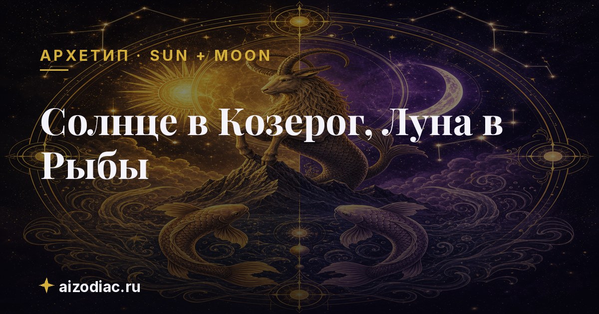 Солнце в Козерог, Луна в Рыбы — характер, любовь, работа