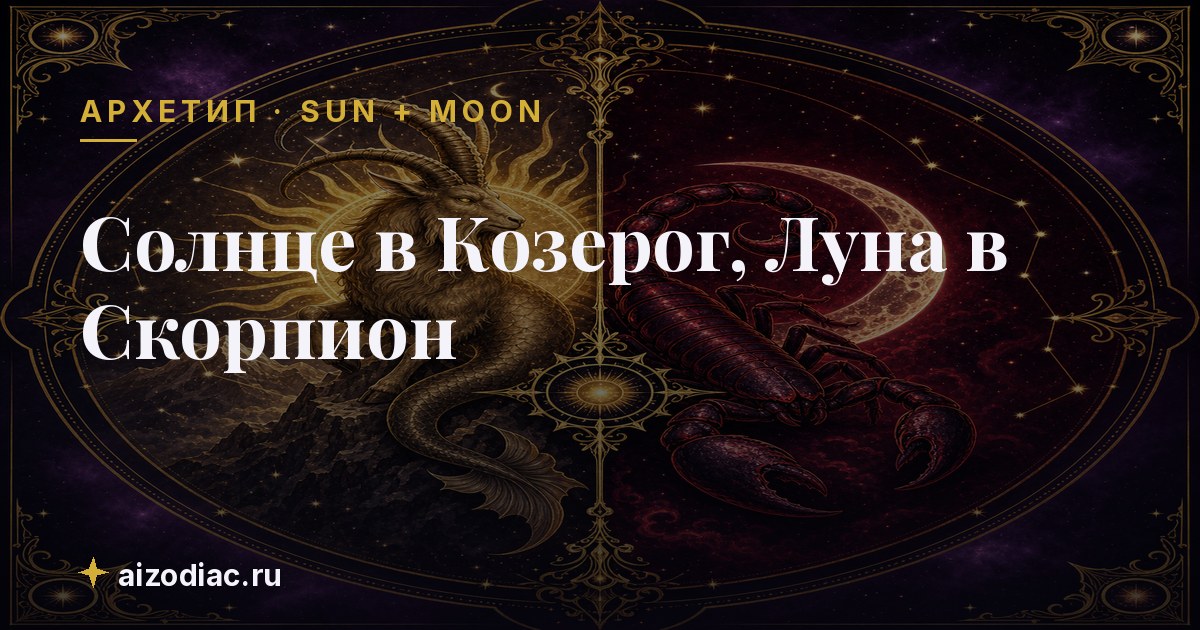 Солнце в Козерог, Луна в Скорпион — характер, любовь, работа
