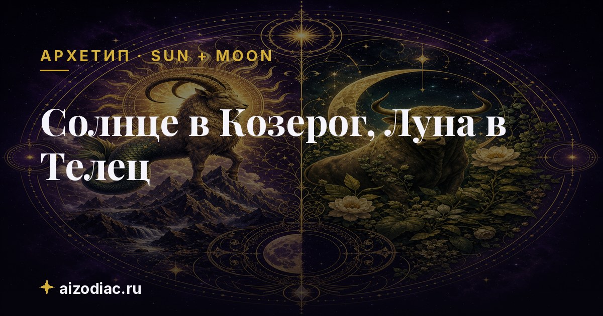 Солнце в Козерог, Луна в Телец — характер, любовь, работа