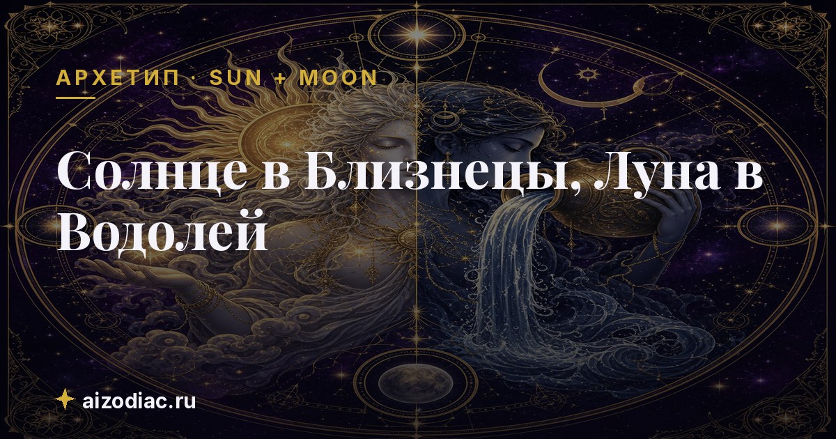 Солнце в Близнецы, Луна в Водолей — характер, любовь, работа