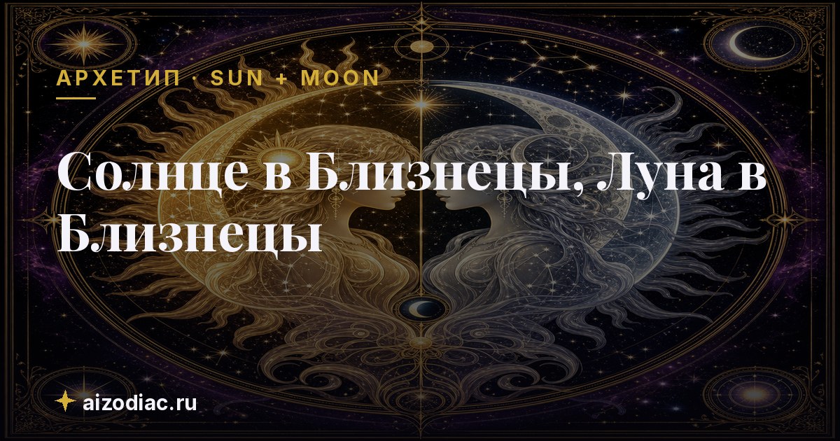 Солнце в Близнецы, Луна в Близнецы — характер, любовь, работа