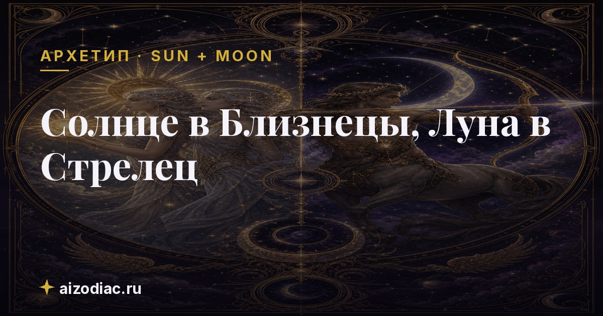 Солнце в Близнецы, Луна в Стрелец — характер, любовь, работа