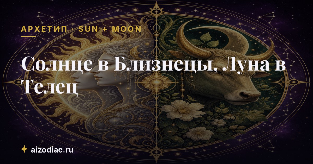 Солнце в Близнецы, Луна в Телец — характер, любовь, работа
