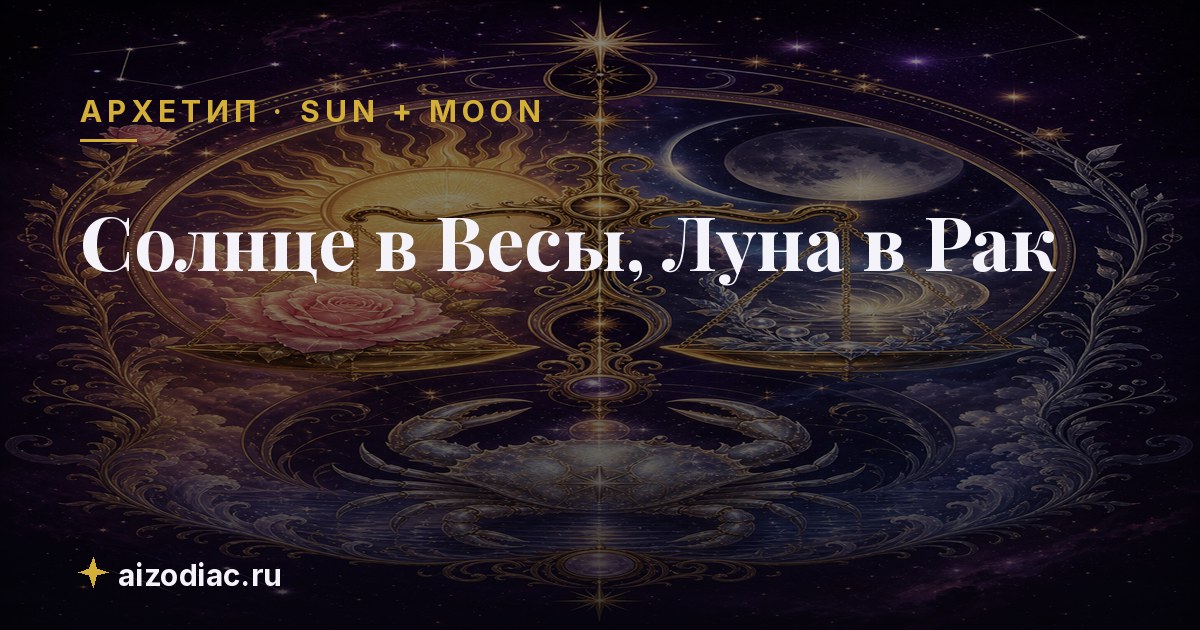 Солнце в Весы, Луна в Рак — характер, любовь, работа