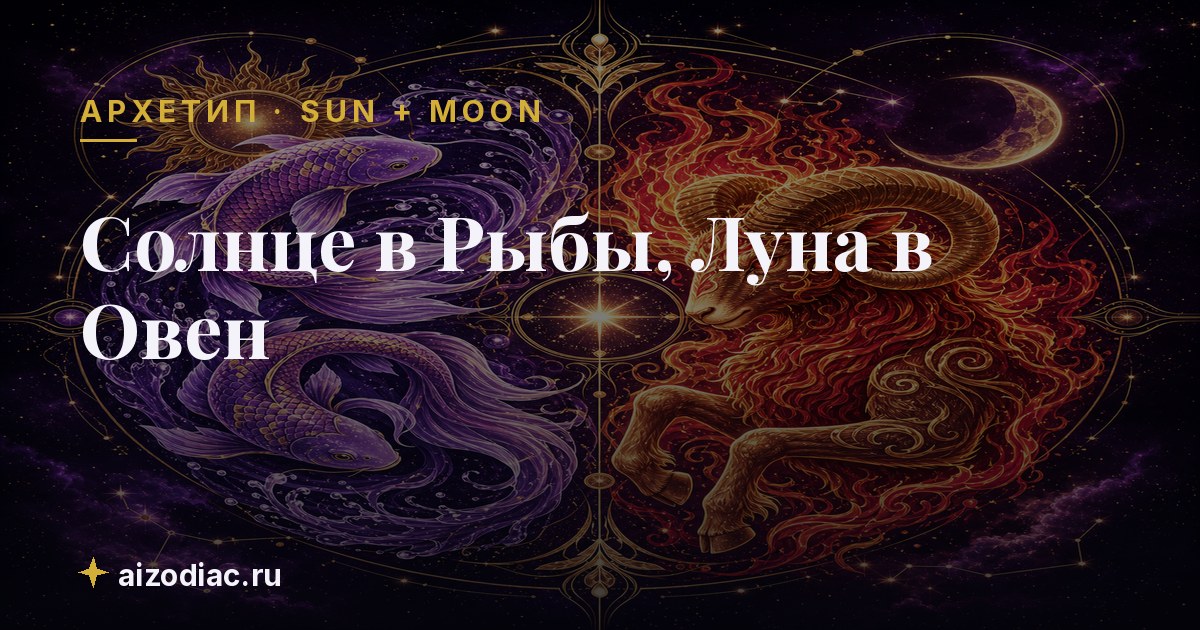 Солнце в Рыбы, Луна в Овен — характер, любовь, работа