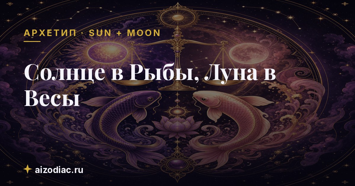 Солнце в Рыбы, Луна в Весы — характер, любовь, работа