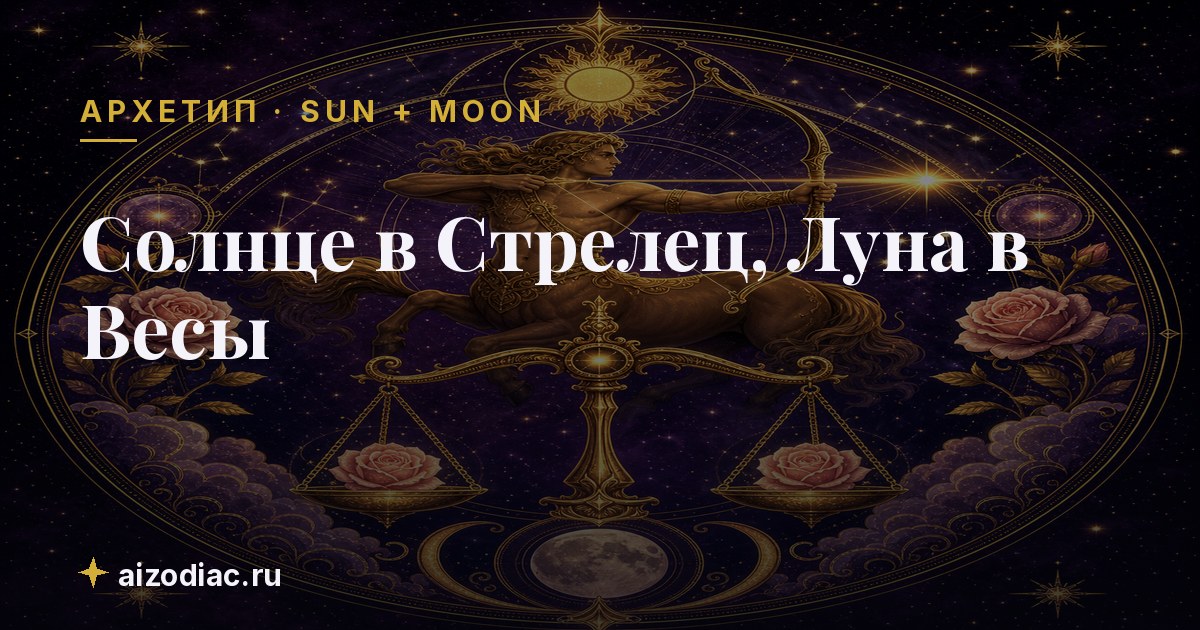 Солнце в Стрелец, Луна в Весы — характер, любовь, работа
