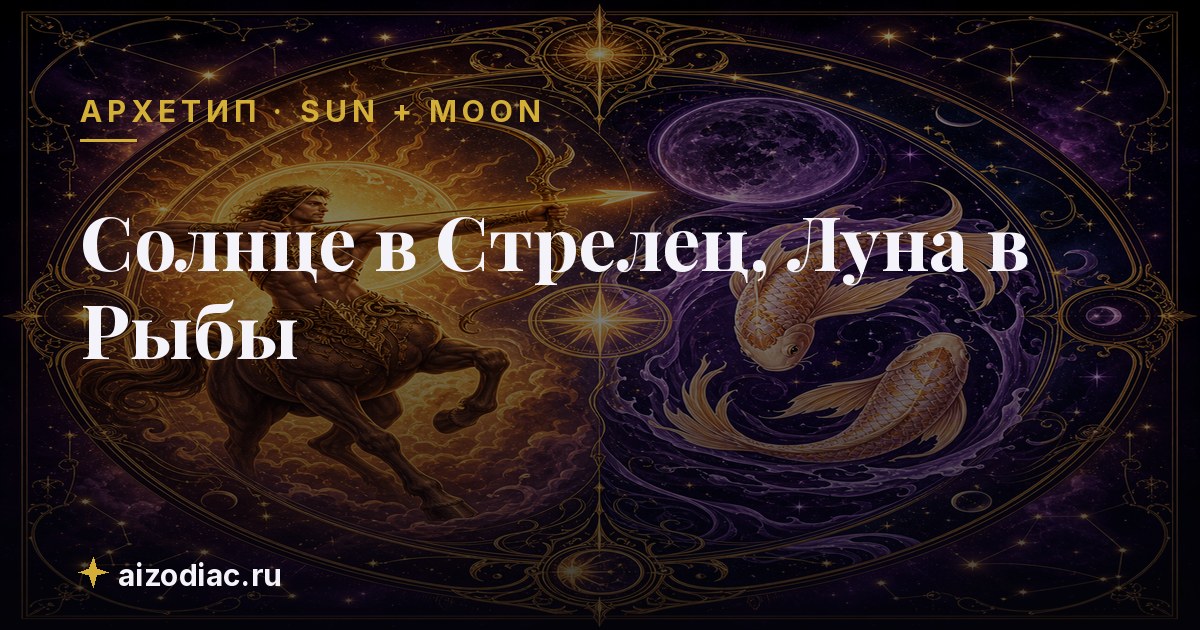 Солнце в Стрелец, Луна в Рыбы — характер, любовь, работа