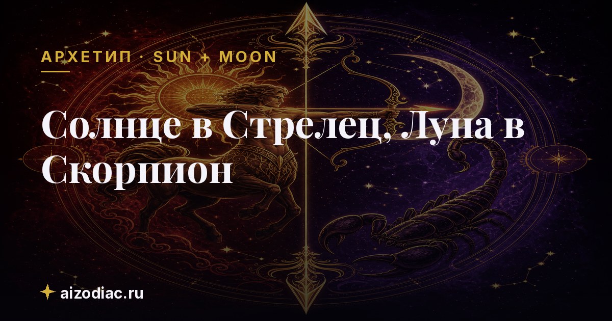 Солнце в Стрелец, Луна в Скорпион — характер, любовь, работа