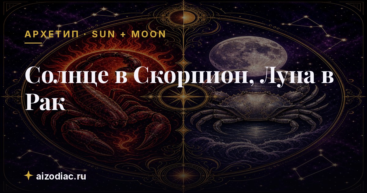 Солнце в Скорпион, Луна в Рак — характер, любовь, работа