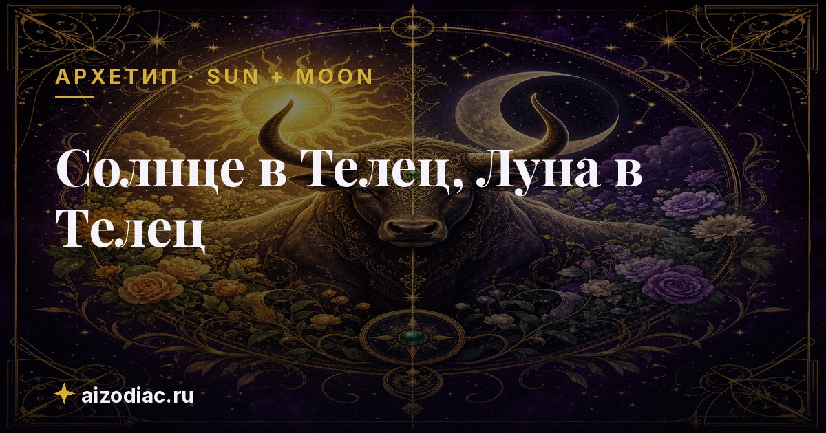 Солнце в Телец, Луна в Телец — характер, любовь, работа