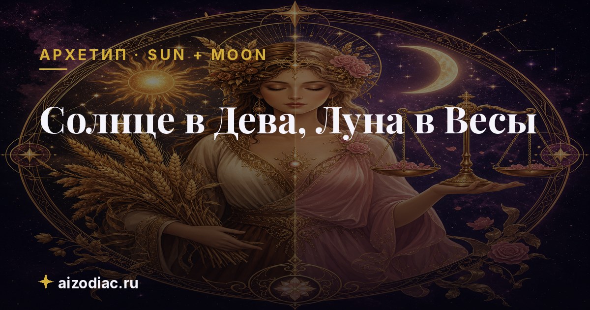 Солнце в Дева, Луна в Весы — характер, любовь, работа