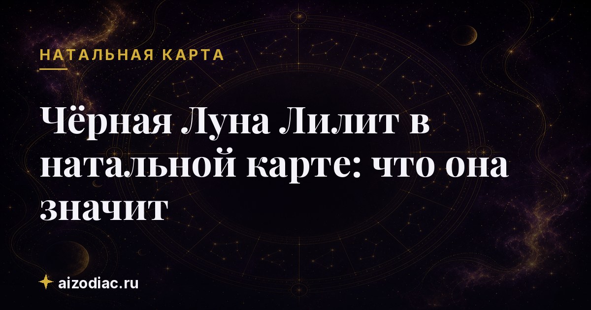 Чёрная Луна Лилит в натальной карте: что она значит