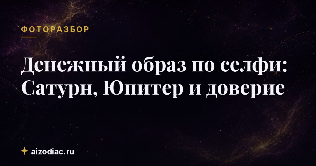 Денежный образ по селфи: Сатурн, Юпитер и доверие