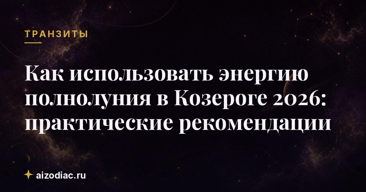 Как использовать энергию полнолуния в Козероге 2026: практические рекомендации