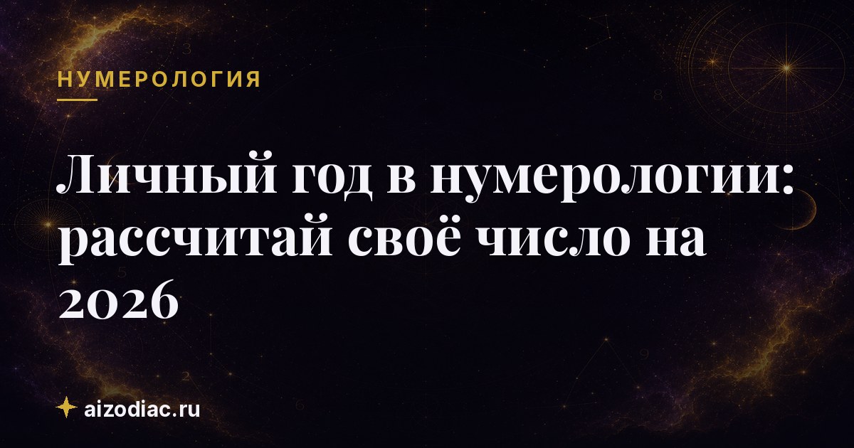 Личный год в нумерологии: рассчитай своё число на 2026