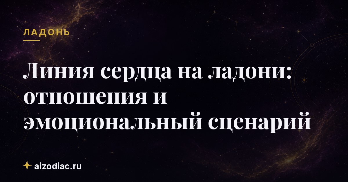 Линия сердца на ладони: отношения и эмоциональный сценарий