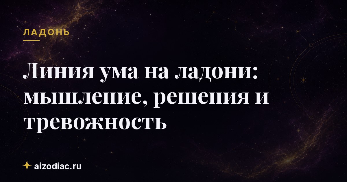 Линия ума на ладони: мышление, решения и тревожность