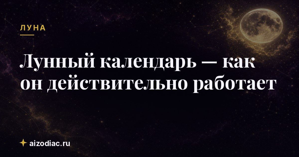 Лунный календарь — как он действительно работает