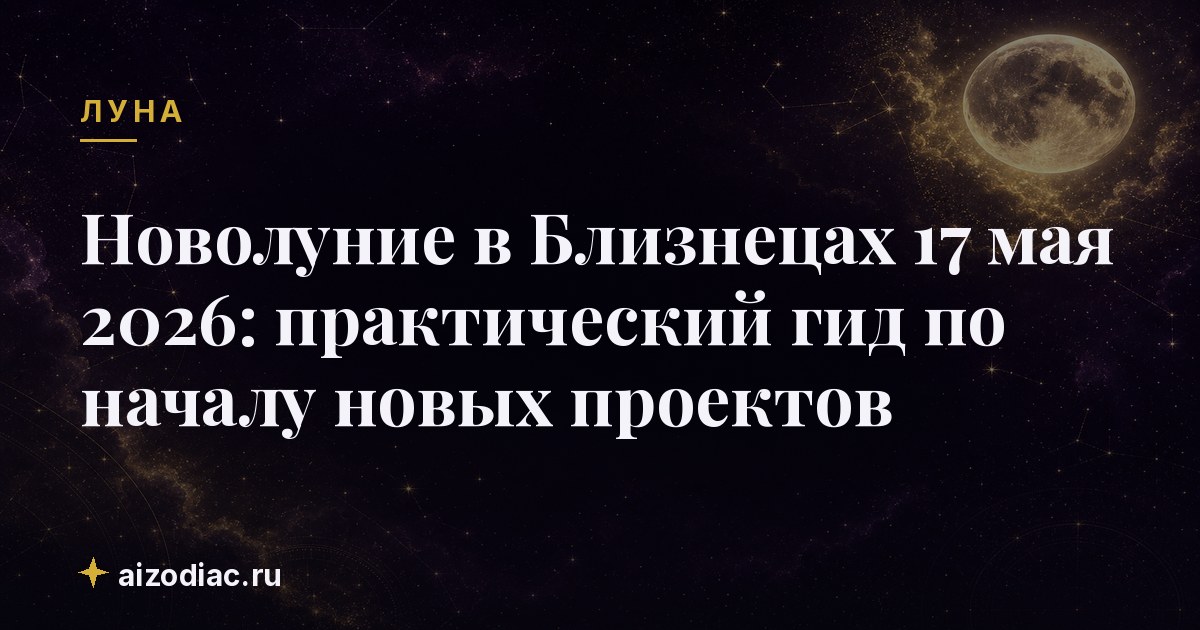 Новолуние в Близнецах 17 мая 2026: практический гид по началу новых проектов