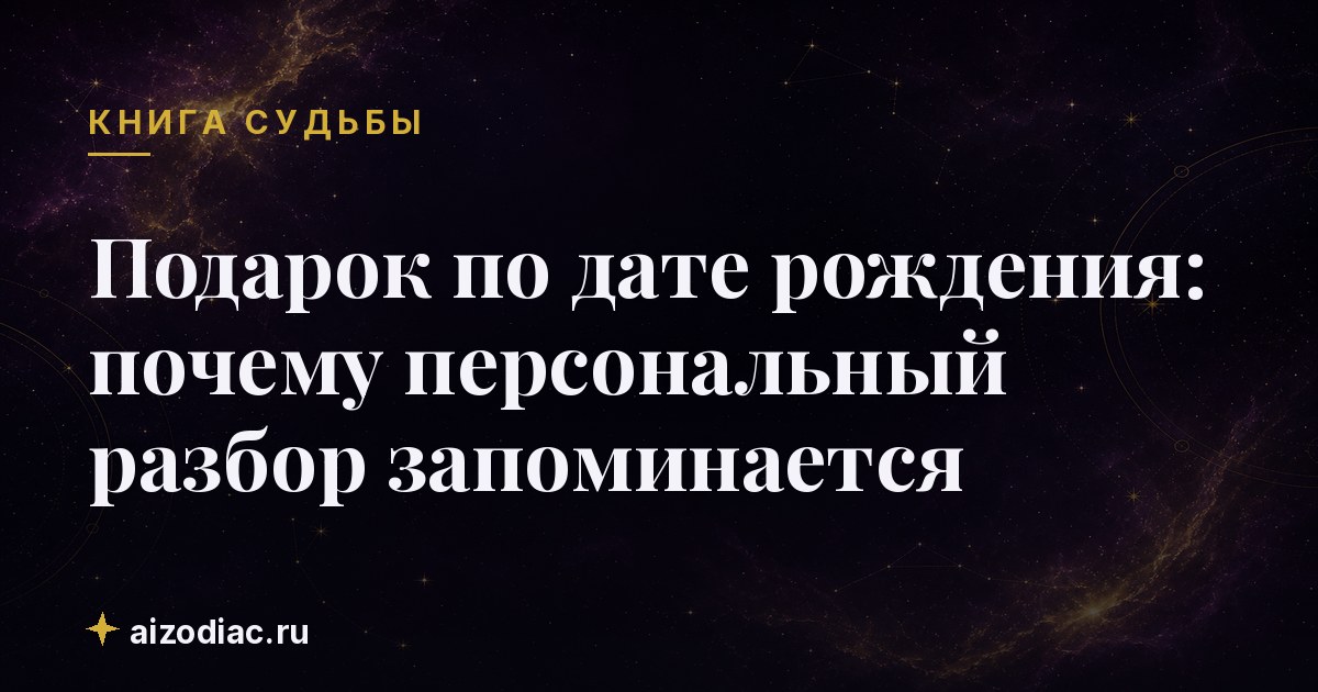 Подарок по дате рождения: почему персональный разбор запоминается