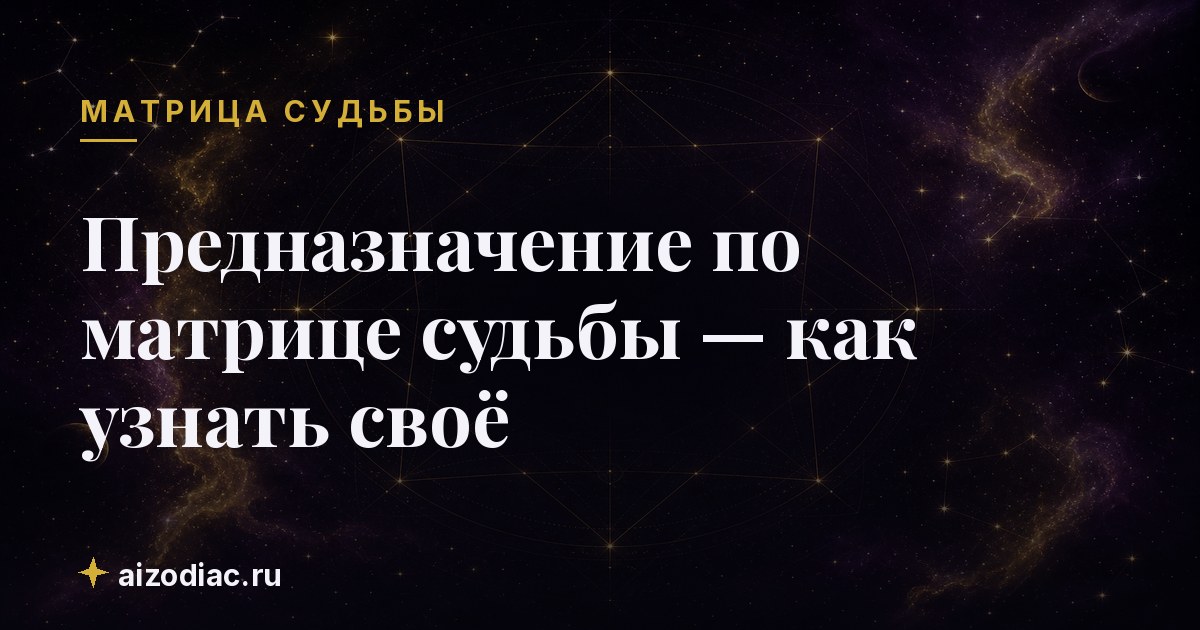 Предназначение по матрице судьбы — как узнать своё