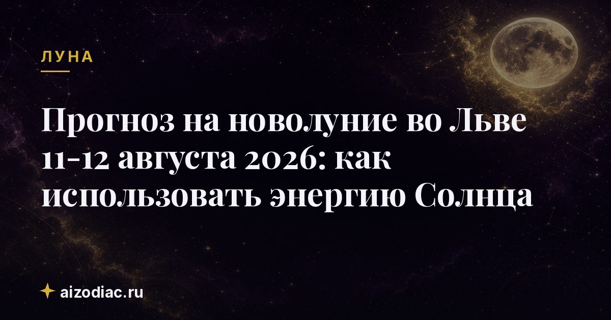 Прогноз на новолуние во Льве 11-12 августа 2026: как использовать энергию Солнца