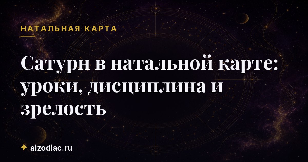 Сатурн в натальной карте: уроки, дисциплина и зрелость