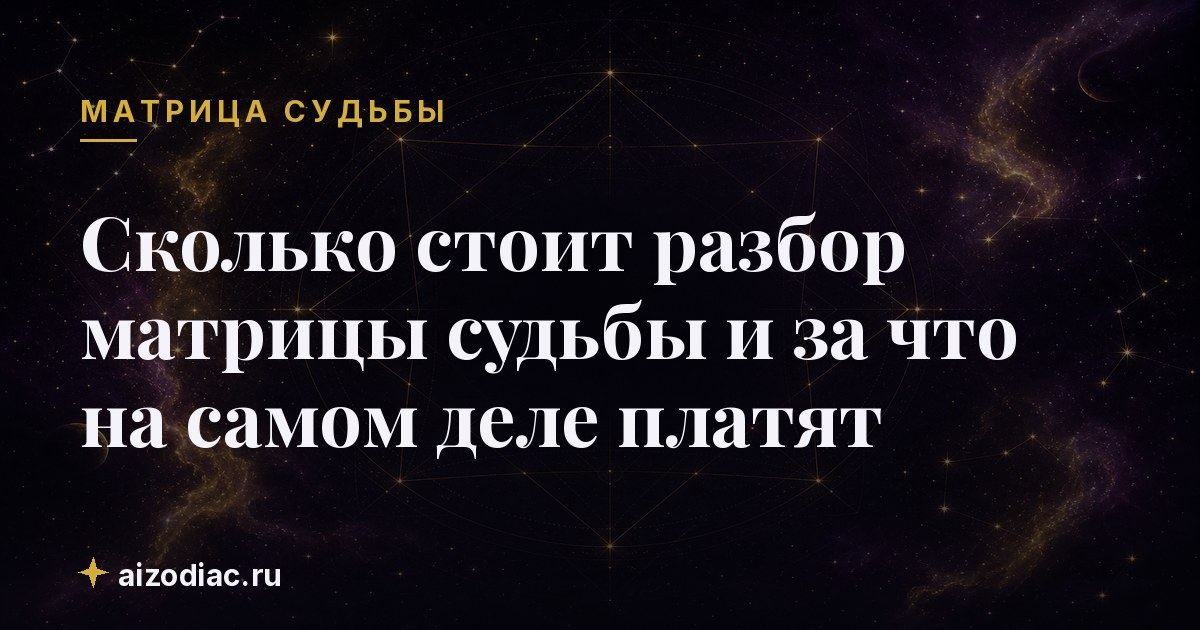 Сколько стоит разбор матрицы судьбы и за что на самом деле платят