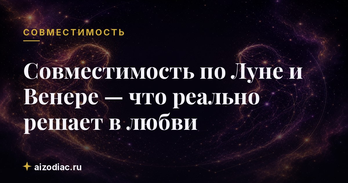 Совместимость по Луне и Венере — что реально решает в любви