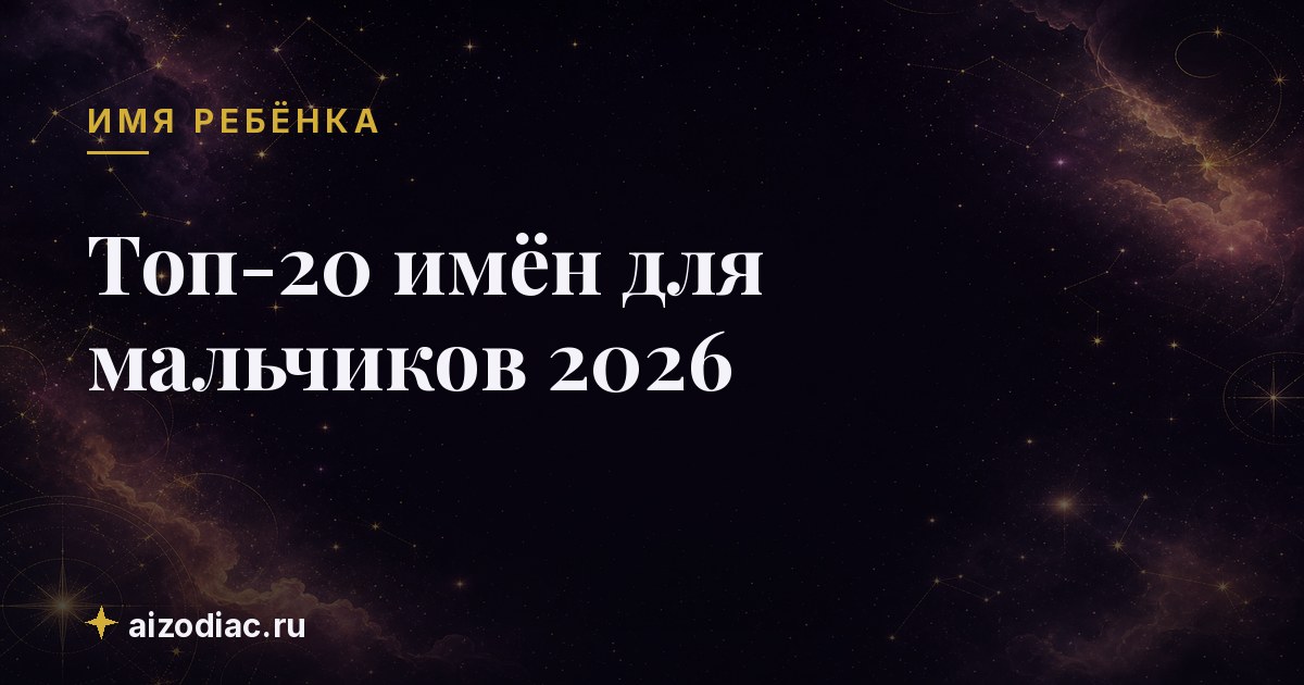 Топ-20 имён для мальчиков 2026
