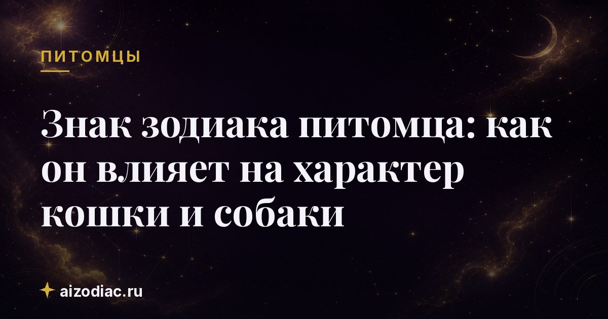 Знак зодиака питомца: как он влияет на характер кошки и собаки